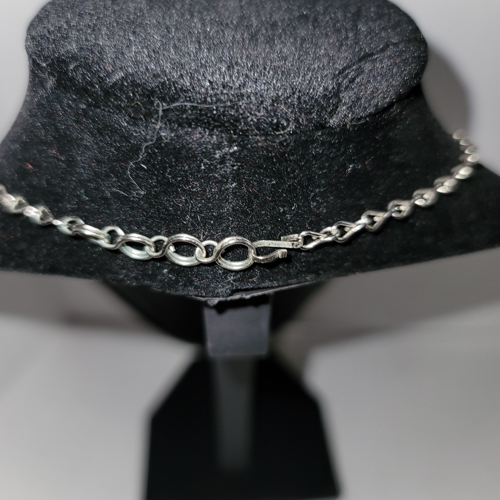 Indian Style necklace Silver color hook closer 17" - Picture 3 of 6